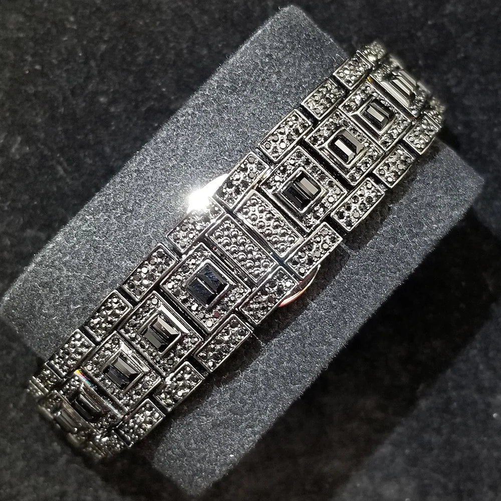 Full Iced Out Watch For Men Luxury Gold Hip Hop Diamond Quartz Mens Watches Waterproof Day Date Clock Best Selling Product 2023