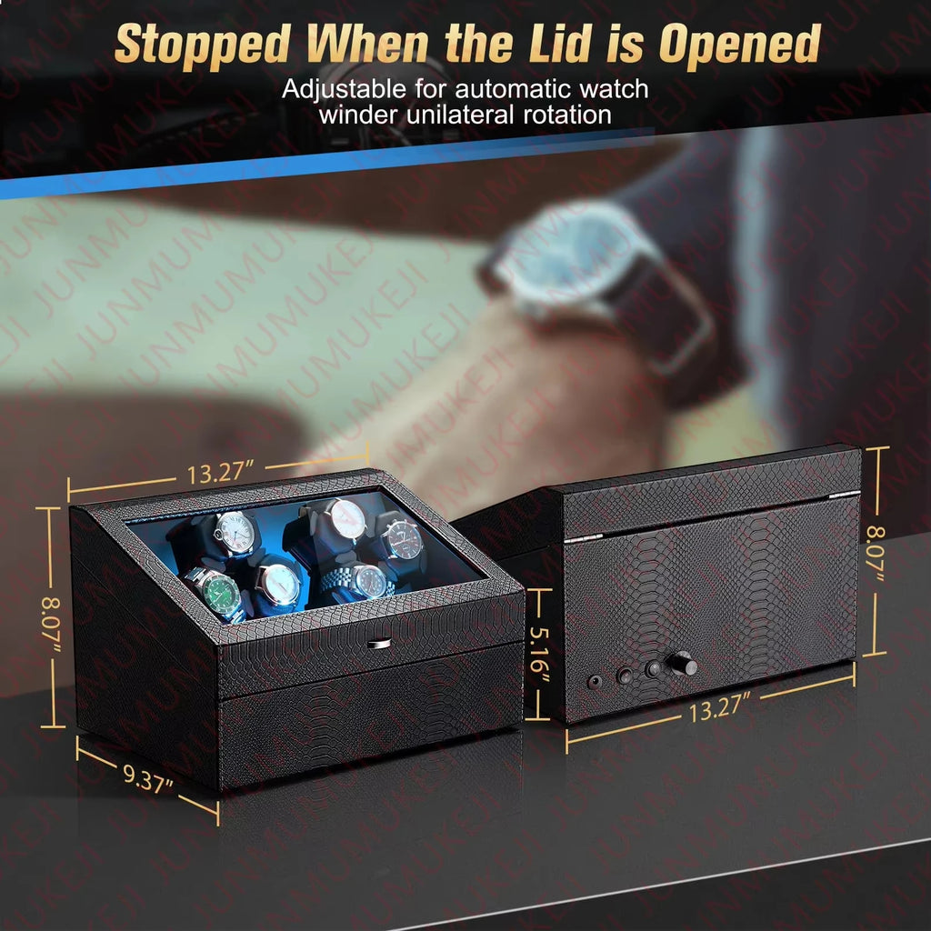 Watch Winder for Automatic Watches Box With Quiet Motor Usb Led PU Leather Mechanical Watch Box Variable Speed