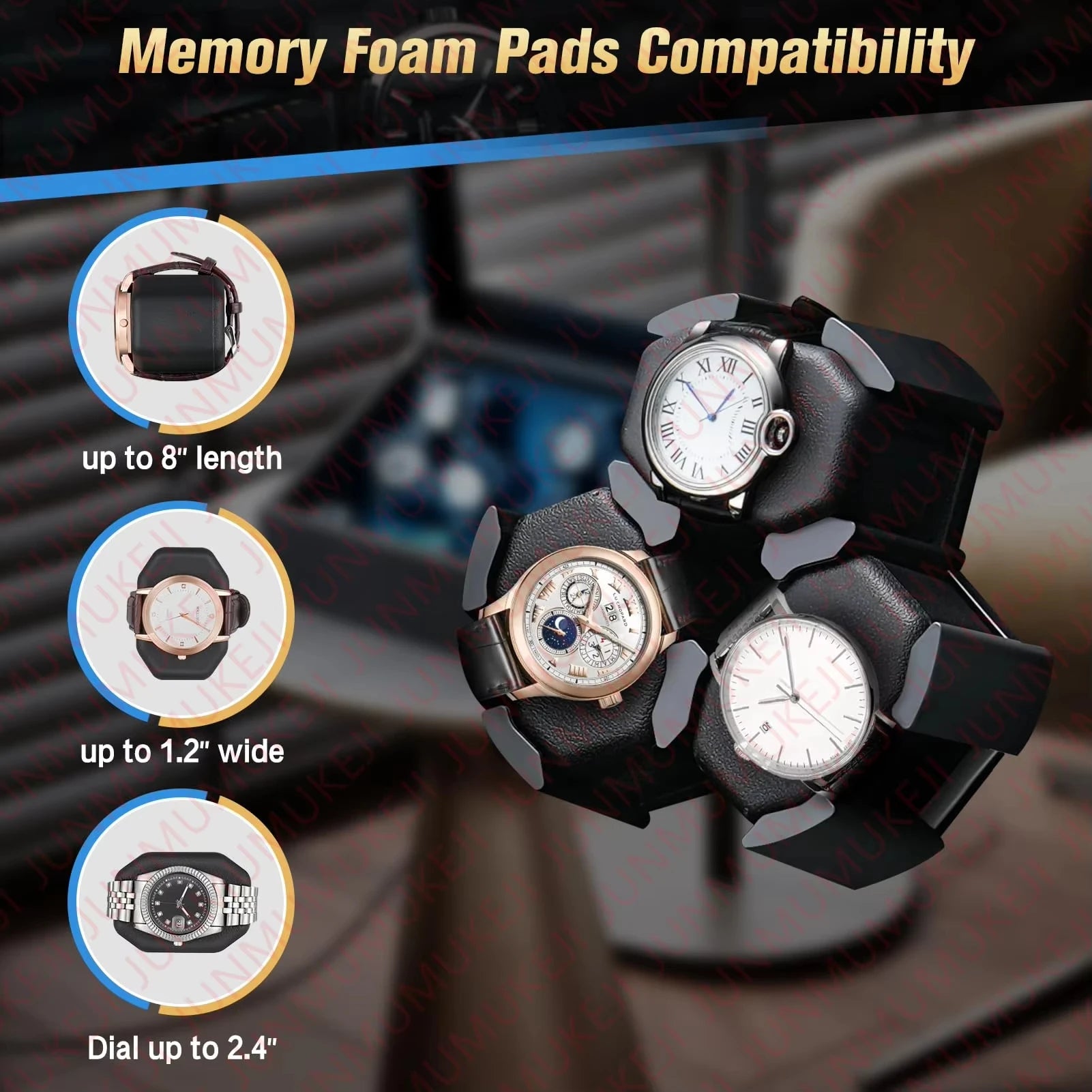 Watch Winder for Automatic Watches Box With Quiet Motor Usb Led PU Leather Mechanical Watch Box Variable Speed