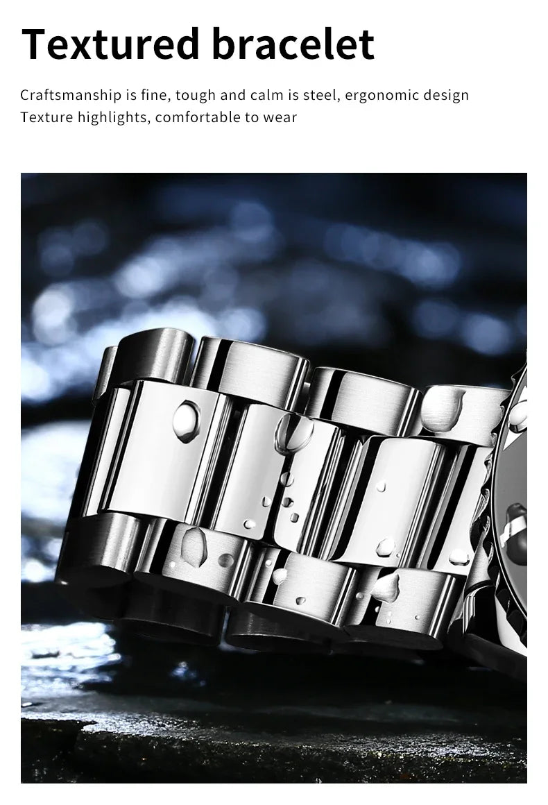 OLEVS 5885 Luxury Waterproof Sport Quartz Watch for Men Stainless Steel Calendar Luminous Mens Wristwatches Relogio Masculino