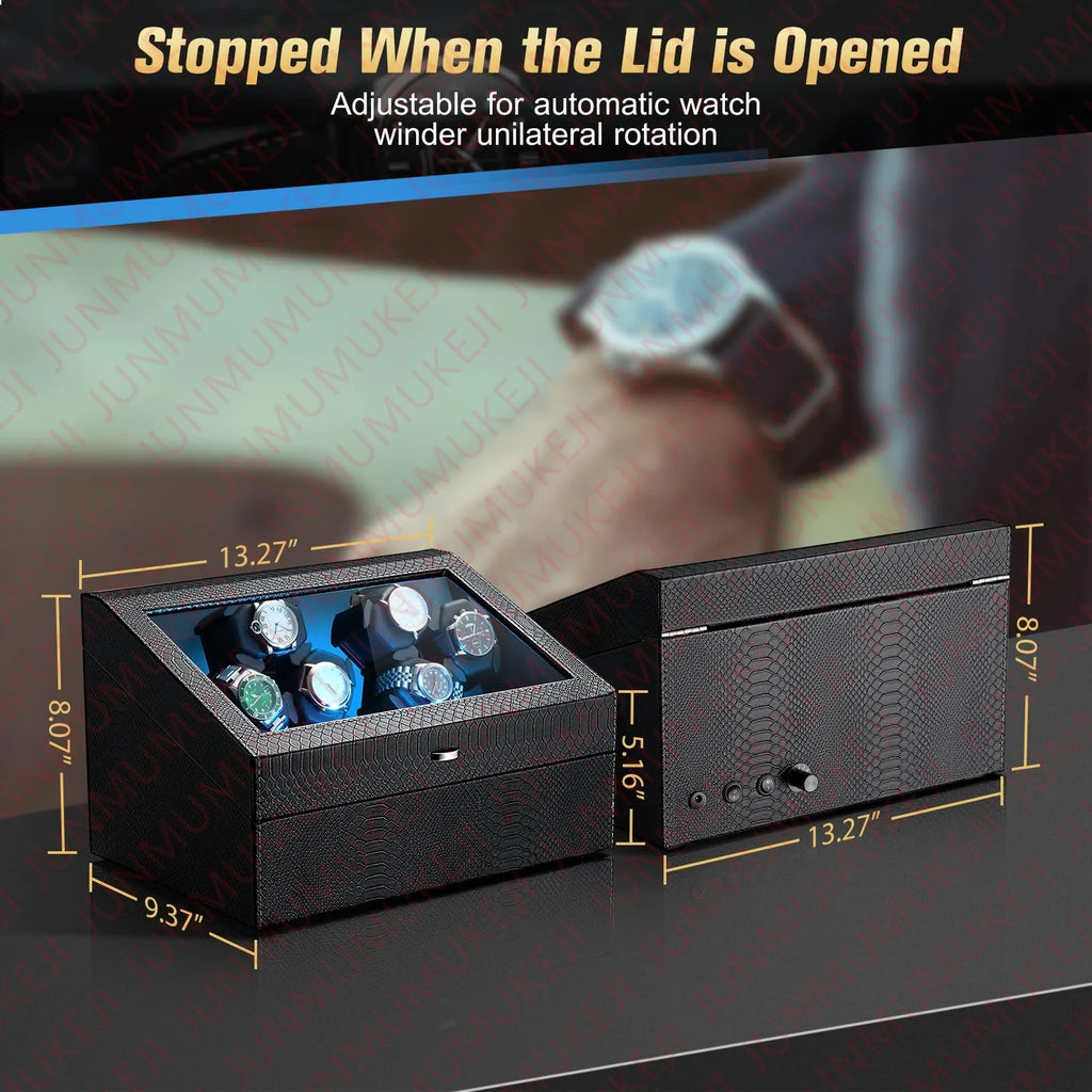 Watch Winder for Automatic Watches Box With Quiet Motor Usb Led PU Leather Mechanical Watch Box Variable Speed