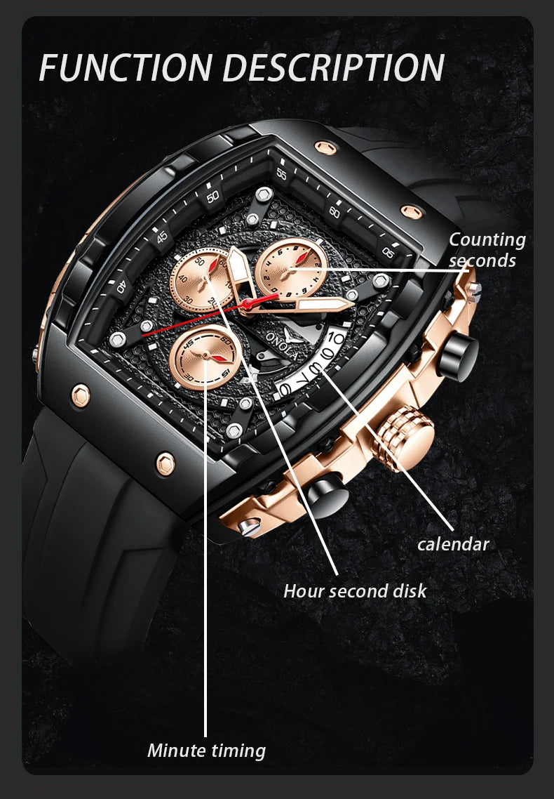 ONOLA Original Top Brand Men Watch Digital Quartz Watch Men Luminous Waterproof Date Watch Men's Sports Watch Reloj