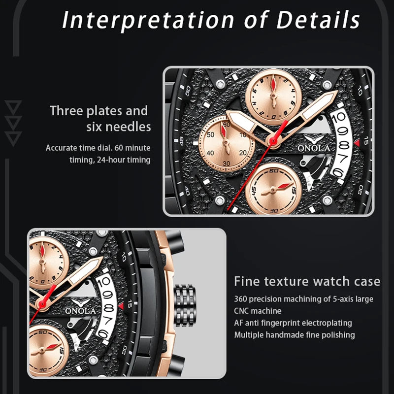 ONOLA Original Top Brand Men Watch Digital Quartz Watch Men Luminous Waterproof Date Watch Men's Sports Watch Reloj