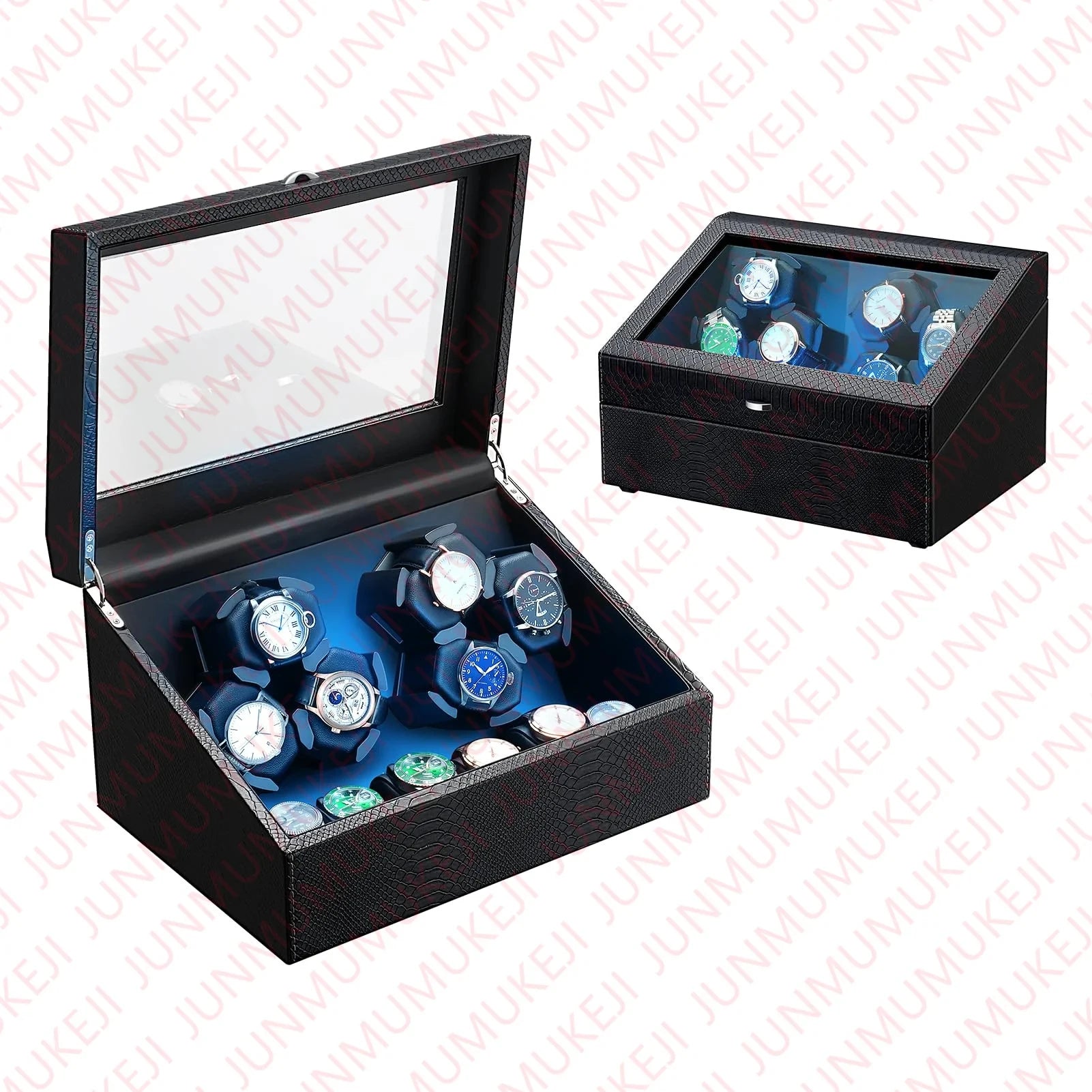 Watch Winder for Automatic Watches Box With Quiet Motor Usb Led PU Leather Mechanical Watch Box Variable Speed