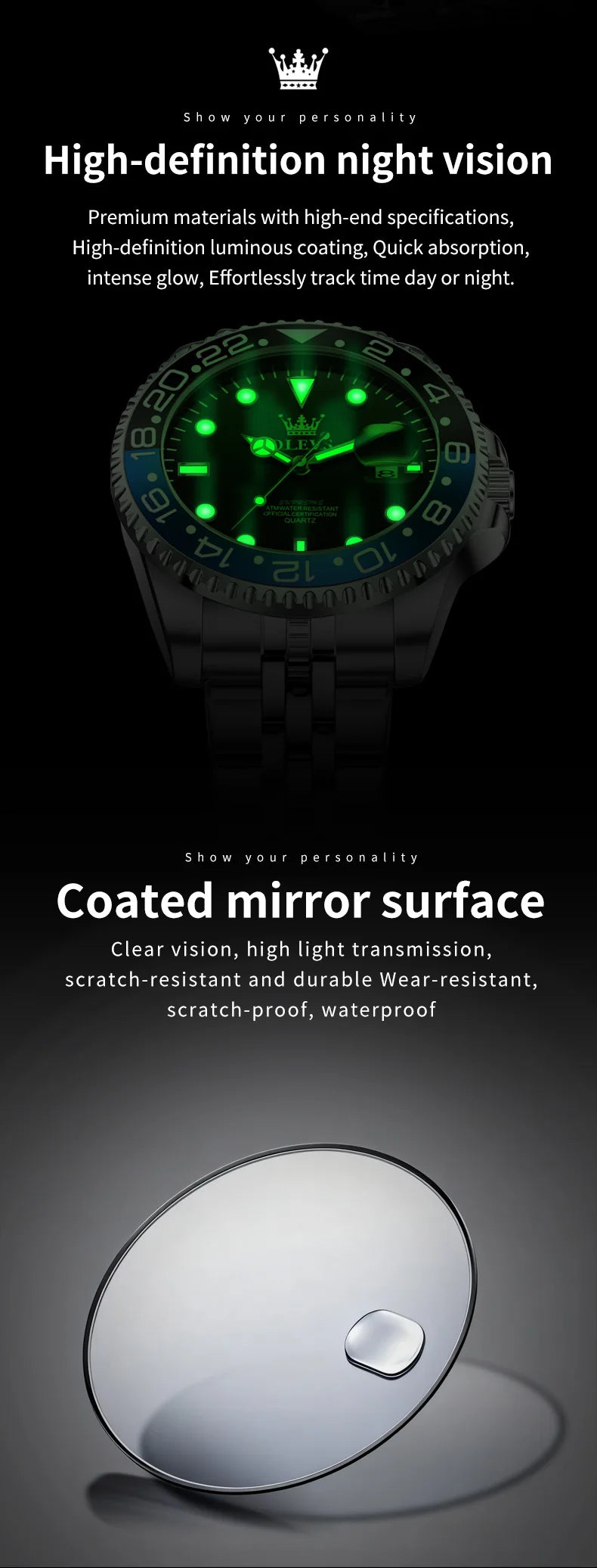 OLEVS Luxury Top Brand Original Quartz Mens Watches Stainless Steel Waterproof Luminous Auto Date Hand Clock for Man Trendy 5657