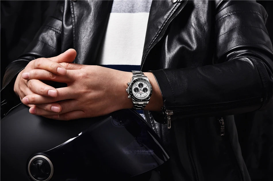 40mm New V2 PAGANI DESIGN Men's Quartz Watches Sapphire Retro Chronograph Stainless Steel Waterproof Watch Men Relogio Masculino