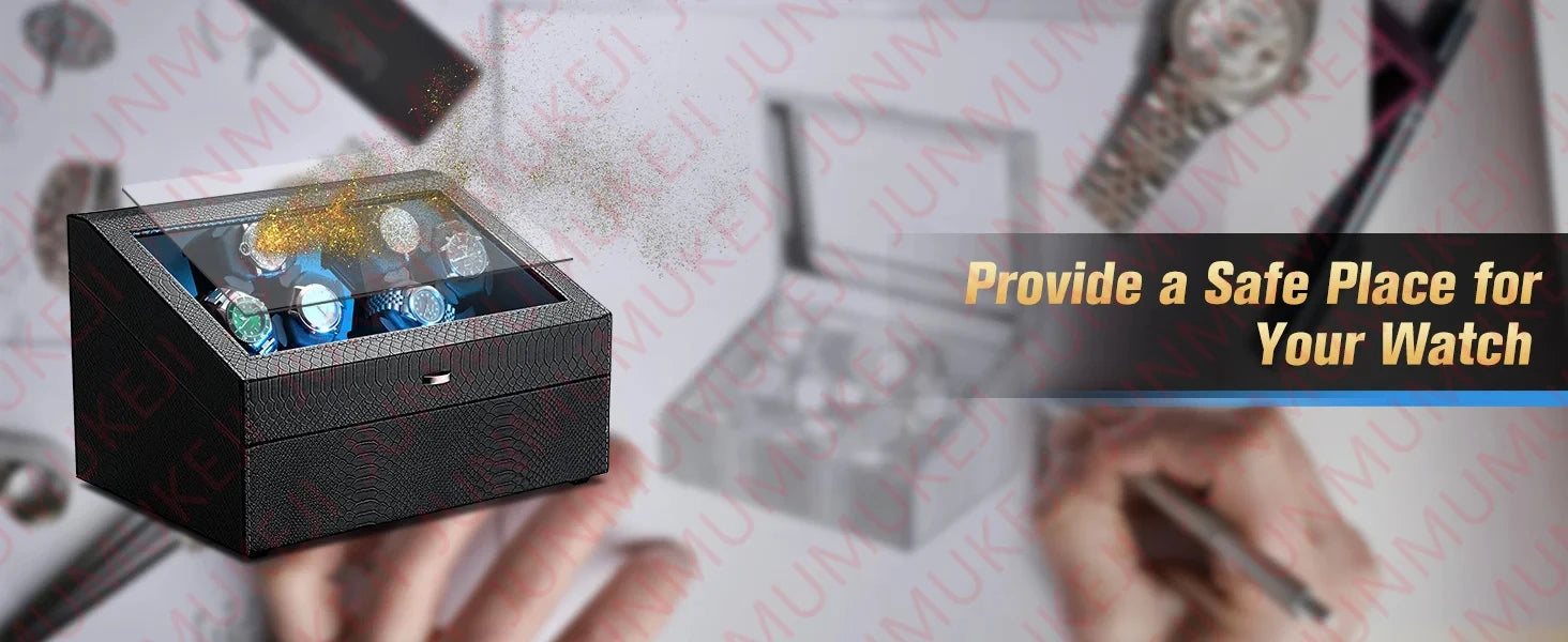 Watch Winder for Automatic Watches Box With Quiet Motor Usb Led PU Leather Mechanical Watch Box Variable Speed